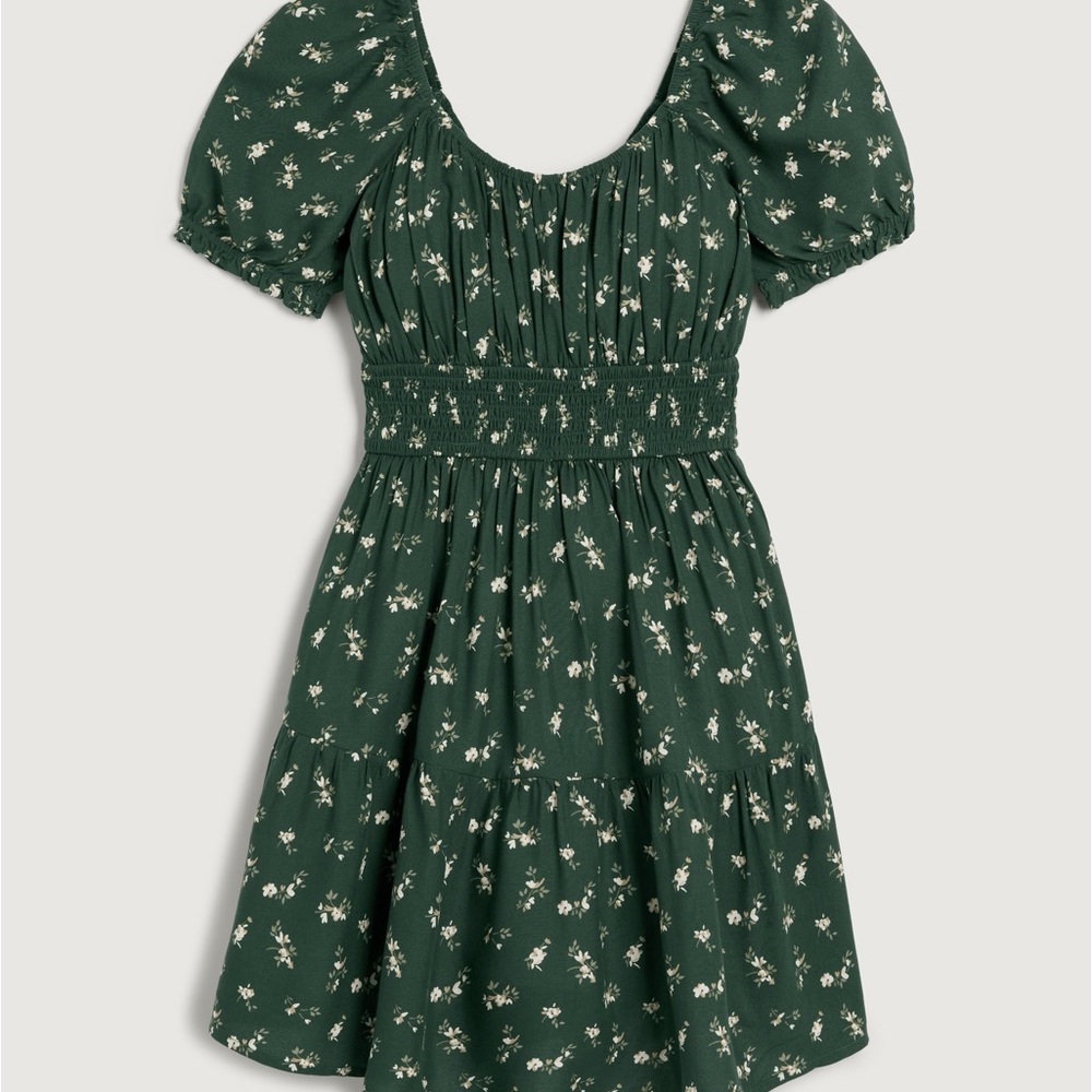 Hollister Green Floral Dress